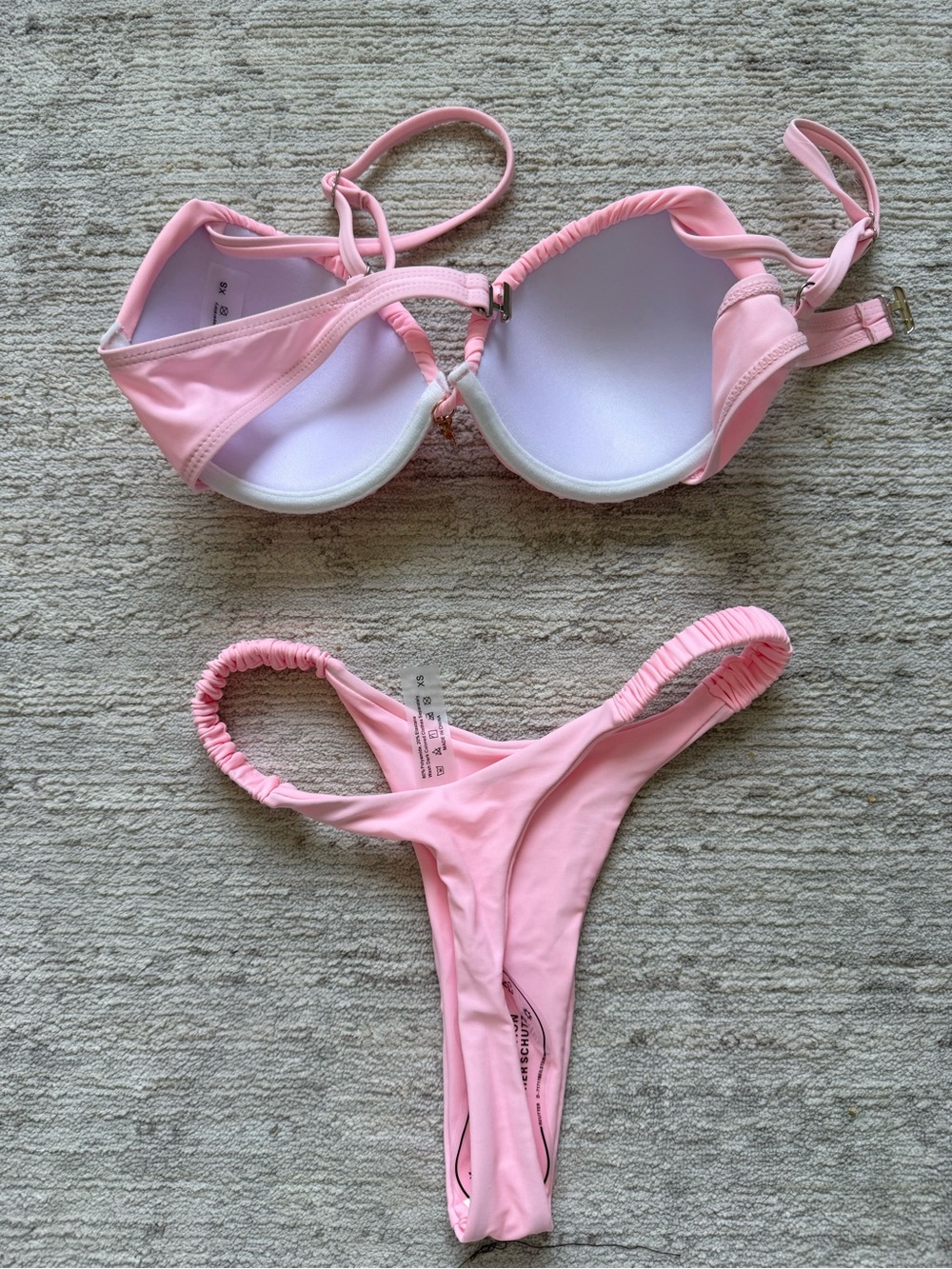 SHEIN Light Pink Ribbed Underwire Bikini Set (Size XS) - Picture 4 of 4
